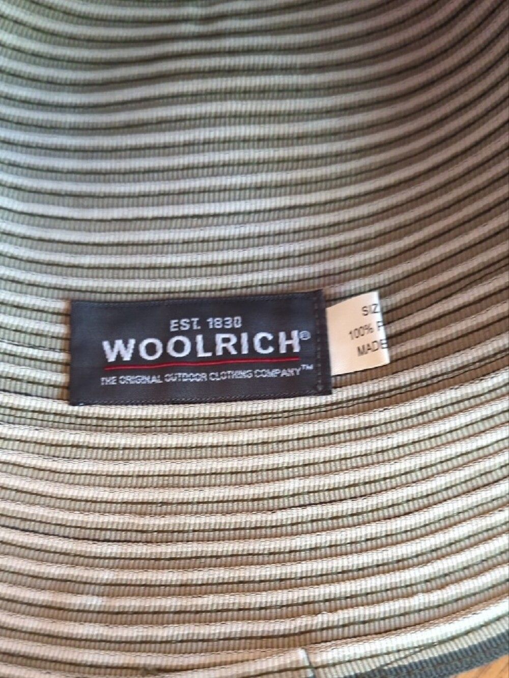 Woolrich Striped Cloche Bucket Hat Downton Abbey Dark Academia Eclectic Grandpa - Picture 2 of 7